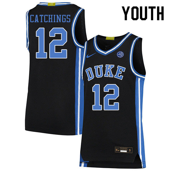 Youth #12 Kale Catchings Duke Blue Devils 2022-23 College Stitched Basketball Jerseys Sale-Black